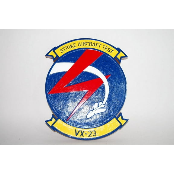 VX-23 Salty Dogs Plaque, 14", Mahogany, Navy