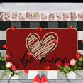 thumbnail image 2 of Valentine's Day Red Heart Bow Doormat Scalloped Edge Heart Welcome Door Mat 23 x 16 Inch Cute Flowers Artificial Coir Non Entrance Rugs for Indoor Outdoor Kitchen Decor, 2 of 5
