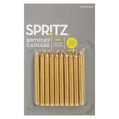 20ct Birthday Candle Gold - Spritz&#8482;