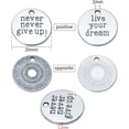 thumbnail image 2 of 50pcs Inspirational Words Charm Antique Silver Flat Message Pendants Jewelry Findings Making Accessory for Crafting Necklace Bracelet, 2 of 5