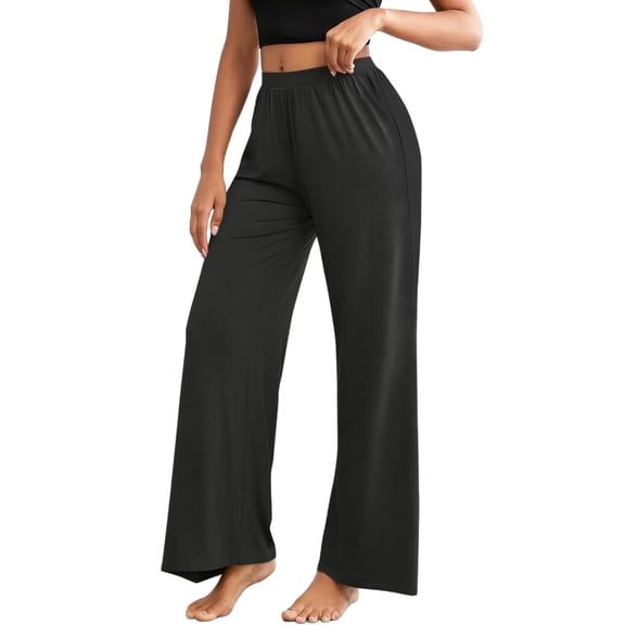 Bovxnpu Womens Pajama Pants Sleep Lounge Pants High Waist Wide Leg Casual Pants Comfortable Loose Sleepwear