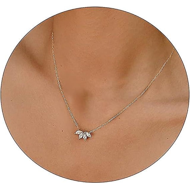 Colliers Diamant pour Femmes Collier Feuille Délicat Collier Lune Superposé Collier Ras du Cou Simple Bijoux Tendance Cadeaux pour Filles