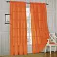 thumbnail image 3 of Elegant Comfort® 2 Piece Solid SHEER PANEL with ROD POCKET - Window Curtain  60-inch width X 84-inch Length -  Orange, 3 of 3