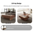 thumbnail image 5 of Noble House Leigh 38.6" Fluted Lift-Top Coffee Table with Adjustable Height, Hidden Storage, for Living Room, Walnut, 5 of 13