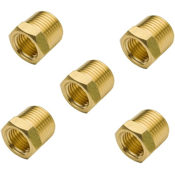 Legines Brass Pipe Fitting ,Hex Bushing, 3/8" NPT Male X 1/4" NPT Female(5pcs)