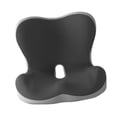 thumbnail image 3 of Almohadilla antideslizante para coche, soporte lumbar para el hogar, cojín de respaldo de asiento de espuma viscoelástica Gris negro, 3 of 9
