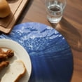 thumbnail image 3 of Navy Blue Ocean Waves Round 15 Inch Placemats Set of 4, Summer Beach Coastal Abstract HeatResistant Non Slip Place Mats for Dining Table, Wipeable Braided Kitchen Table Mats for Housewarming, 3 of 9
