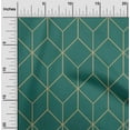 thumbnail image 2 of oneOone Cotton Cambric Teal Green Fabric Geometric Diy Clothing Quilting Fabric Print Fabric By Yard 42 Inch Wide, 2 of 5