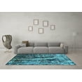 thumbnail image 3 of Ahgly Company Indoor Square Oriental Light Blue Industrial Area Rugs, 4' Square, 3 of 4