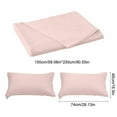 thumbnail image 3 of Btomtd Complete Washable 3Piece Sheet Set in Solid Color Includes Flat Sheet and 2 Pillowcases Easy Care Bedding Set Queen Comforter Set, 59.05'x90.55', Light Pink, 3 of 6