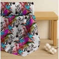 thumbnail image 4 of Soimoi White Cotton Cambric Fabric Tropical Leaves & Wild Animal Print Sewing Fabric BTY 42 Inch Wide, 4 of 7