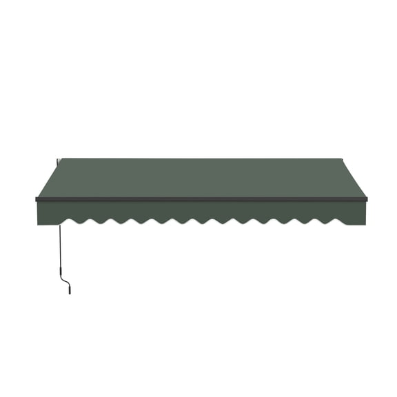 ALEKO Retractable Home Patio 12 x 10 feet Awning Green Canopy Black Frame