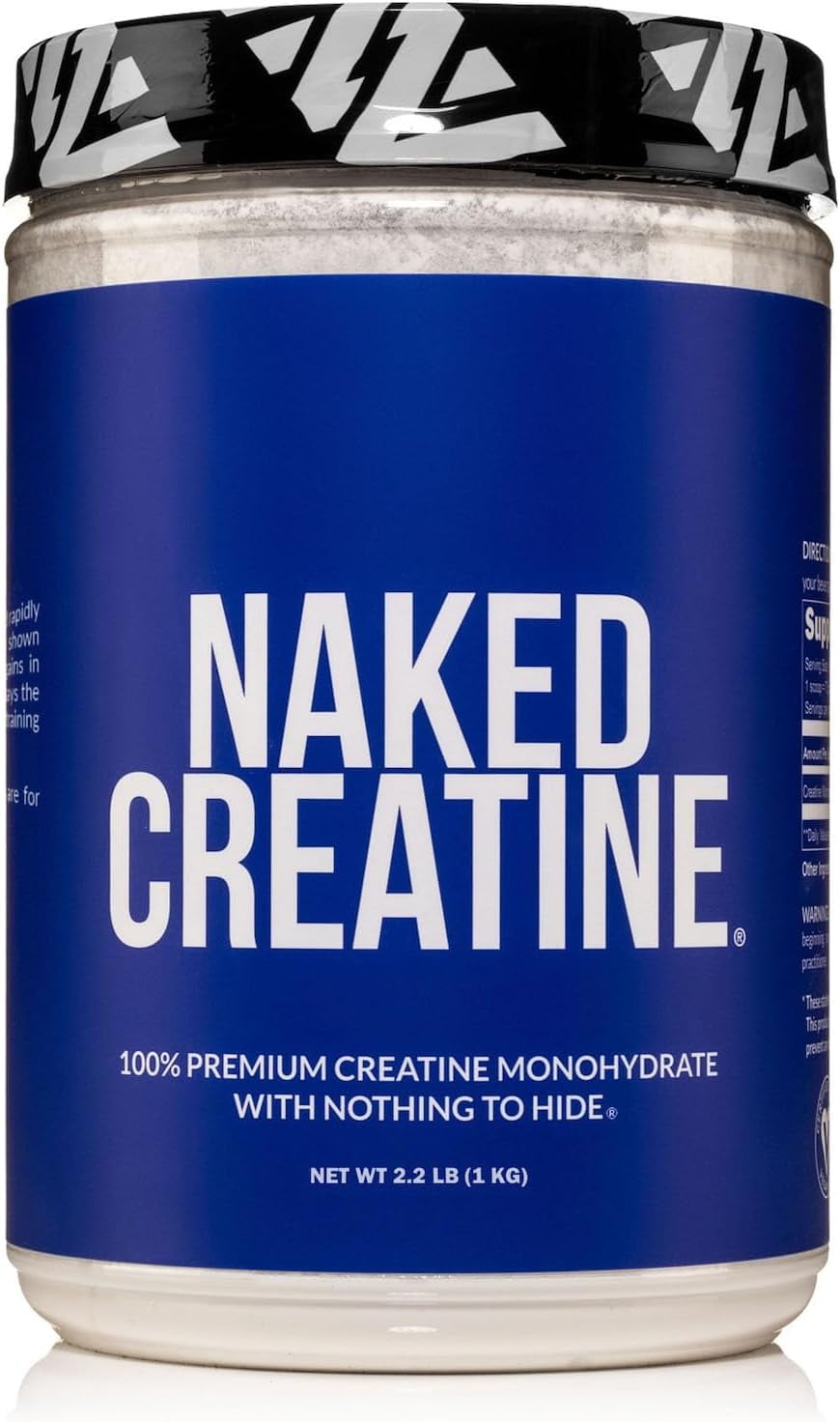 Naked Creatine Monohydrate, Unflavored Micronized Creatine Powder Supplement, 1KG 200 Servings