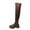 Brown, variant on Women's Stretchy Boots Plus Size Boots Fall And Winter Style Comfortable Texture Round Toe Heel Over-The-Knee Boots Red 7