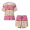 thumbnail image 4 of Naloa Flowers Women's Short-Sleeved Pajama Set, Loungewear, Summer pajamas, Breathable Cozy - Small, 4 of 9