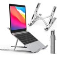 thumbnail image 1 of Laptop Stand, Foldable Riser Laptop Stand 6 Angles Adjustable, Anti-Slip Ventilated Aluminum Stand Compatible with Laptop, Tablet –Silver, 1 of 5