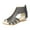 Black, variant on Low Wedge Sandals for Women Retro Roman Caged Open Toe Back Zipper Summer Boots Beach Shoes