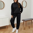 thumbnail image 2 of felwors Two Piece Sets for Women Neck Matching Sets Loungewear Fall Clothes Travel Outfits Fashion 2025 S-3XL Black, XXL, 2 of 7
