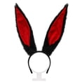 thumbnail image 2 of Bonita diadema con orejas, tocado, capucha con orejas de conejo, accesorios para disfraz Negro, 2 of 3