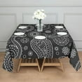 thumbnail image 3 of Black Paisley Pattern Square Tablecloth,Waterproof Square Table Cover,Wipeable Spillproof Washable Table Cover for Home Kitchen Party Decor 42"X42"(107x107cm), 3 of 6