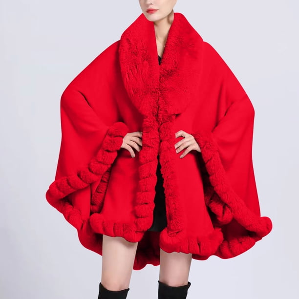 Capa para mujer, abrigo informal con cuello tipo chal, chaqueta holgada, sombrero para hombre y mujer