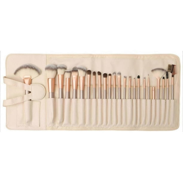 24Pcs Professional 3D Makeup Brush Set Ultra Soft Natural Makeup Brushes with Storage Bag for Home