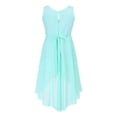 thumbnail image 2 of YEAHDOR Kids Girls Sleeveless Sparkly Rhinestone Summer Dress High-Low Hem Glittery Birthday Party Dress Mint Green 4, 2 of 7