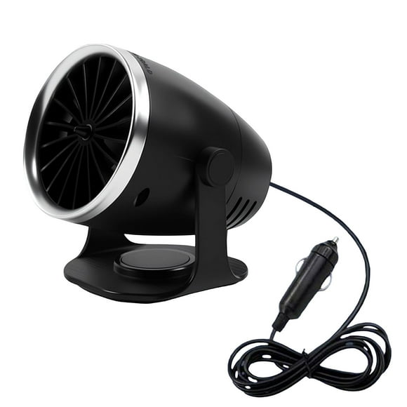 Black Car Heater Warmer 12V Cool Warm Two-Mode, Defrost Defog Desktop Heating For Vehicle, Plug Into Lighter Hole For Instant Warm Air In Cold Weather