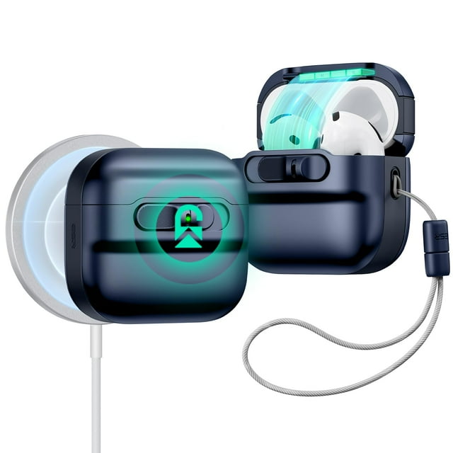 Funda para AirPods 4 ESR HaloLock Pulse Series a prueba de caídas, azul