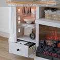 thumbnail image 6 of Redayfur 70" Electric Fireplace TV Stand for TVs Up To 70'', Farmhouse Entertainment ,With Storage Cabinet LED and Charging Station,Whitewash, 6 of 15