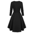 thumbnail image 2 of MSJUHEG Fall Dresses For Women 2023 Green Dress Women Plus Size Plaid Insert Mock Button Long Sleeve Dress Homecoming Dresses Green M, 2 of 5