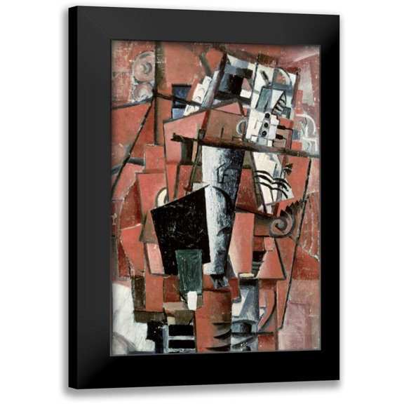 Malevich, Kazimir 11x14 Black Modern Framed Museum Art Print Titled - Lady By The Piano