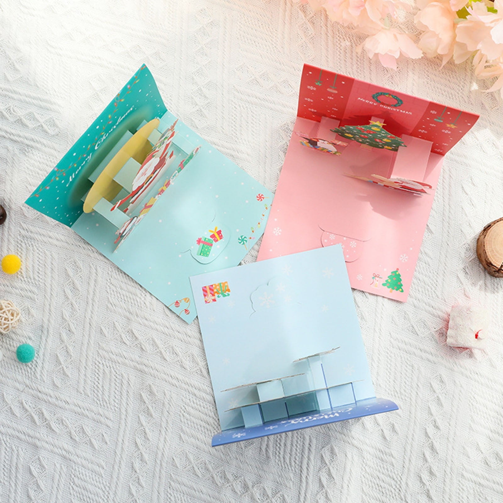 QMG Lot De 12 Cartes De Noël Musicales Et Enveloppes, Cartes De Vœux Parfaites Pour Envoyer Des Vœux De Vacances Chaleureux à Vos Amis Et Votre Famille