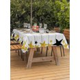 thumbnail image 4 of 52x70 Inch Outdoor Tablecloth with Umbrella Hole Zipper Rectangle Academic Cap Diploma Rectangular Tablecloths Outside Waterproof Modern Graduation Star Wooden Patio Table Cloth Cover for Picnic, 4 of 8