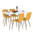 thumbnail image 3 of Set de 4 sillas de comedor HOMEMAKE FURNITURE amarillo patas doradas de metal Escandinavo Minimalista, 3 of 8