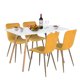 thumbnail image 3 of Set de 4 sillas de comedor HOMEMAKE FURNITURE amarillo patas doradas de metal Escandinavo Minimalista, 3 of 8