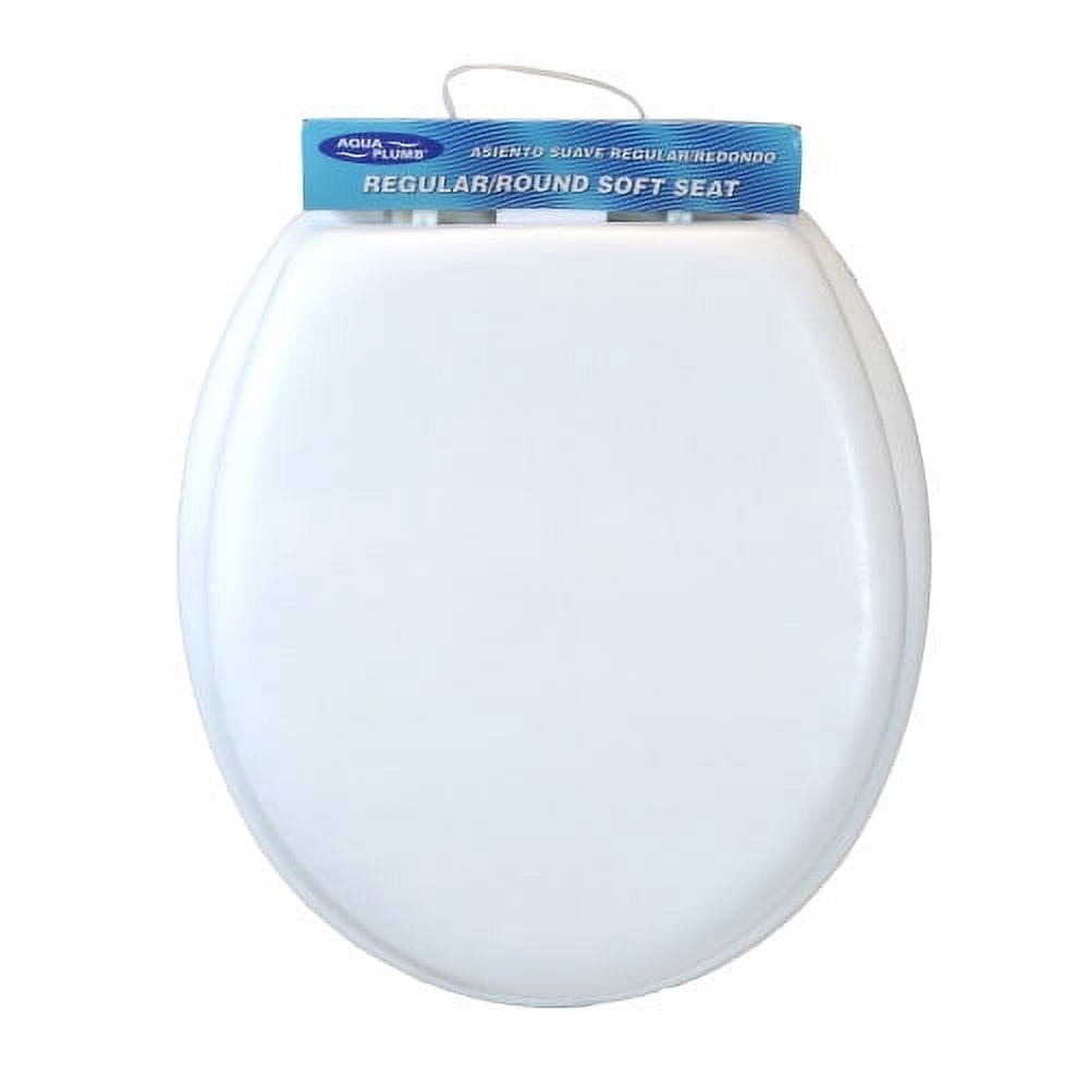 AquaPlumb CTSSW Round Soft Toilet Seat with Cover Lid, White