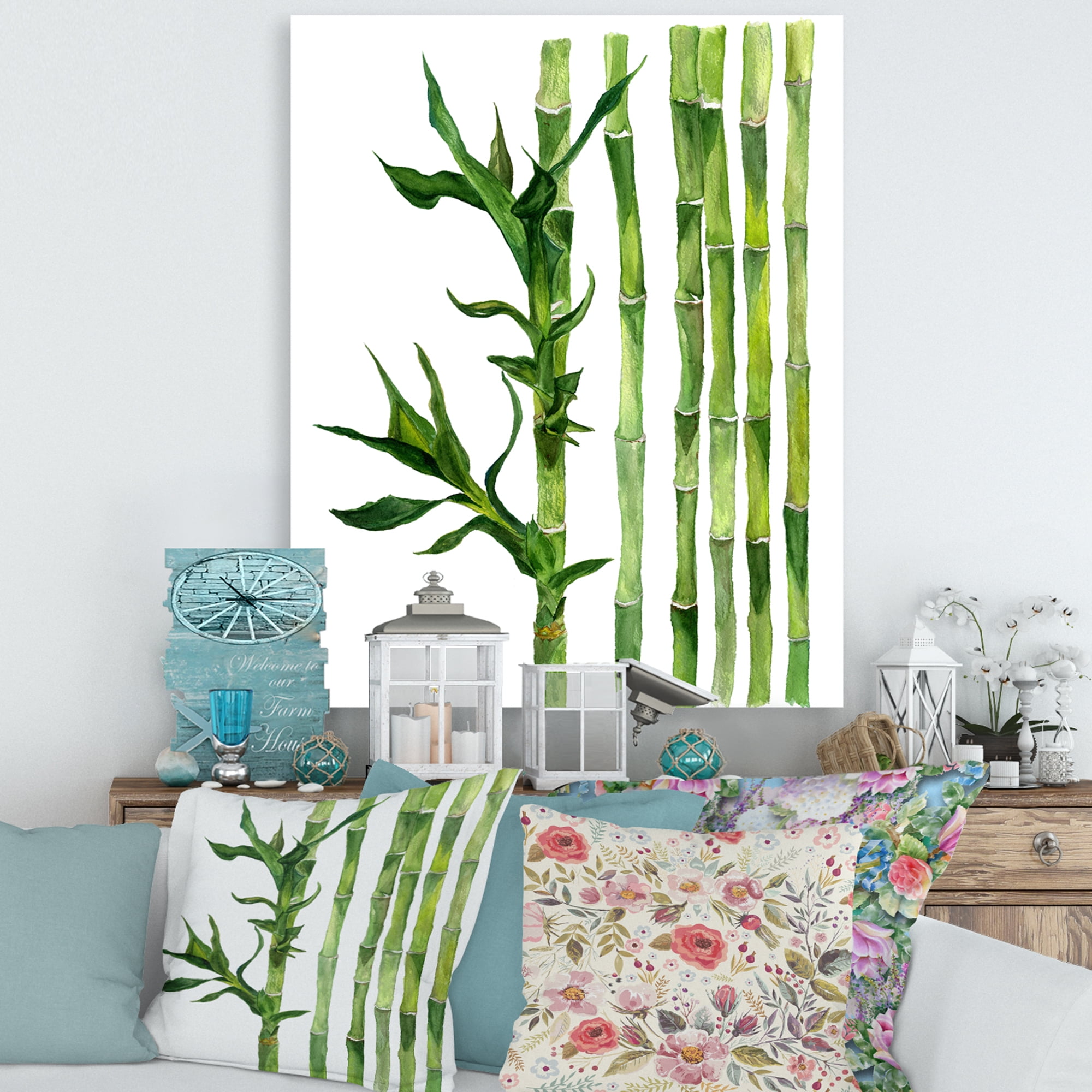 The Forest of Bamboo Branches III 8 in x 12 in Painting Canvas Art Print, by Designart