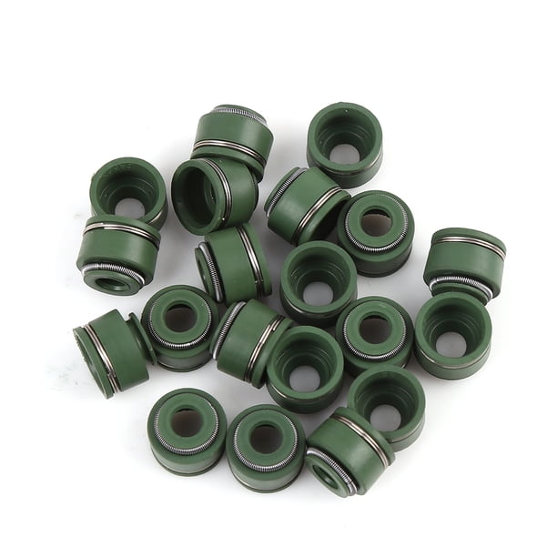 20Pcs Sello De Aceite De Vástago De Válvula De Escape De Admisión De Metal Verde Para Moto