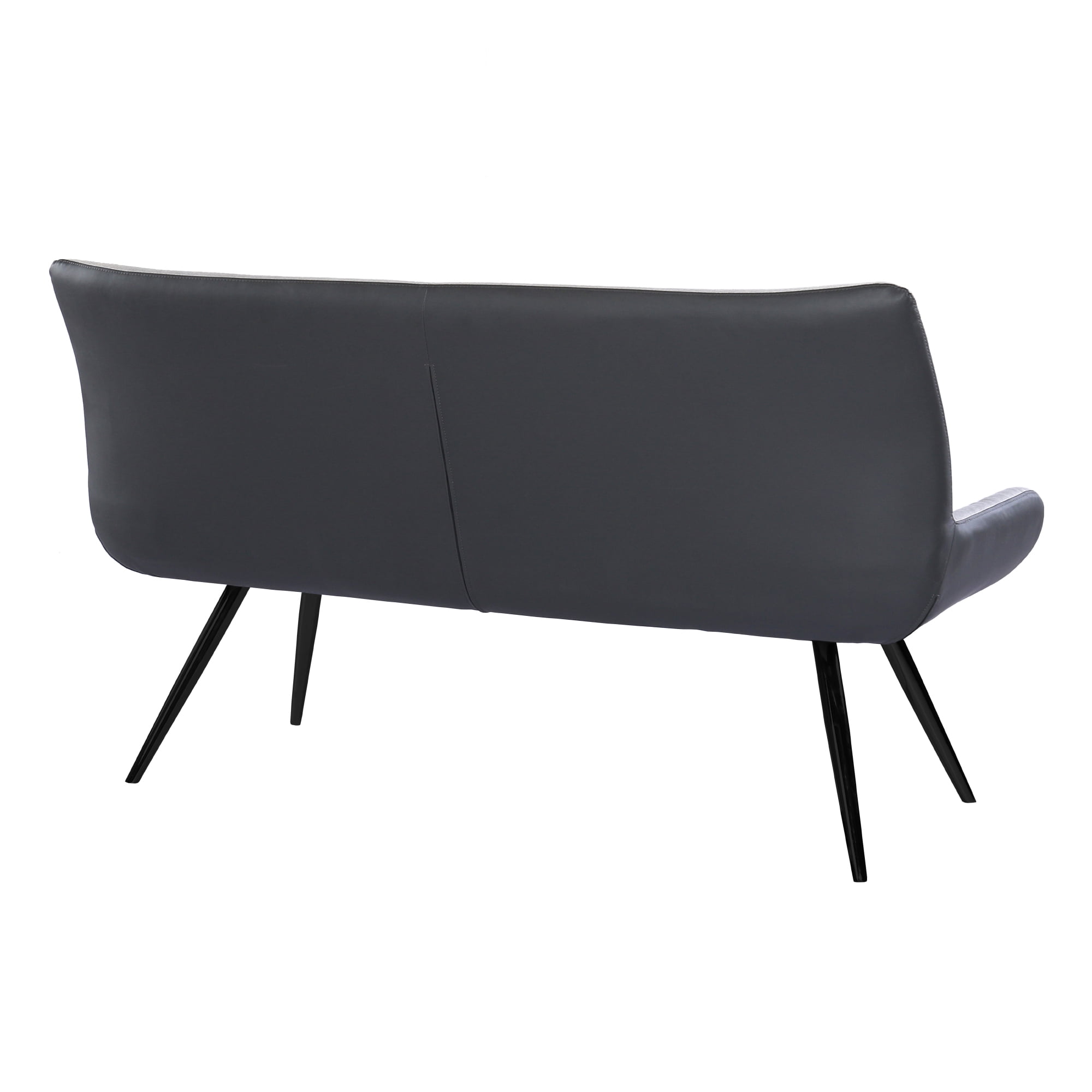 Armen Living Coronado Upholstered Fabric & Metal Dining Bench in Gray/Black