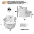 thumbnail image 2 of Oversized 360 Degreed Swivel Accent Chair with 4 Pillow, Modern Corduroy Swivel Barrel Chair, Mid Century Modern Reading Chair for Living Room/Bedroom, White, 2 of 7