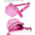 thumbnail image 4 of Spacious Checkered Nylon Crossbody Bag Bum Bag Checkered Handbags Wallets for Women, 4 of 6