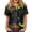 Multicolor, variant on JULMCOMO Halloween Shirts for Women Cotton Linen Funny Witch Ghost Pumpkin Print Henley Casual Tunic Tops Holiday Costume Graphic Tees Saffron 3XL