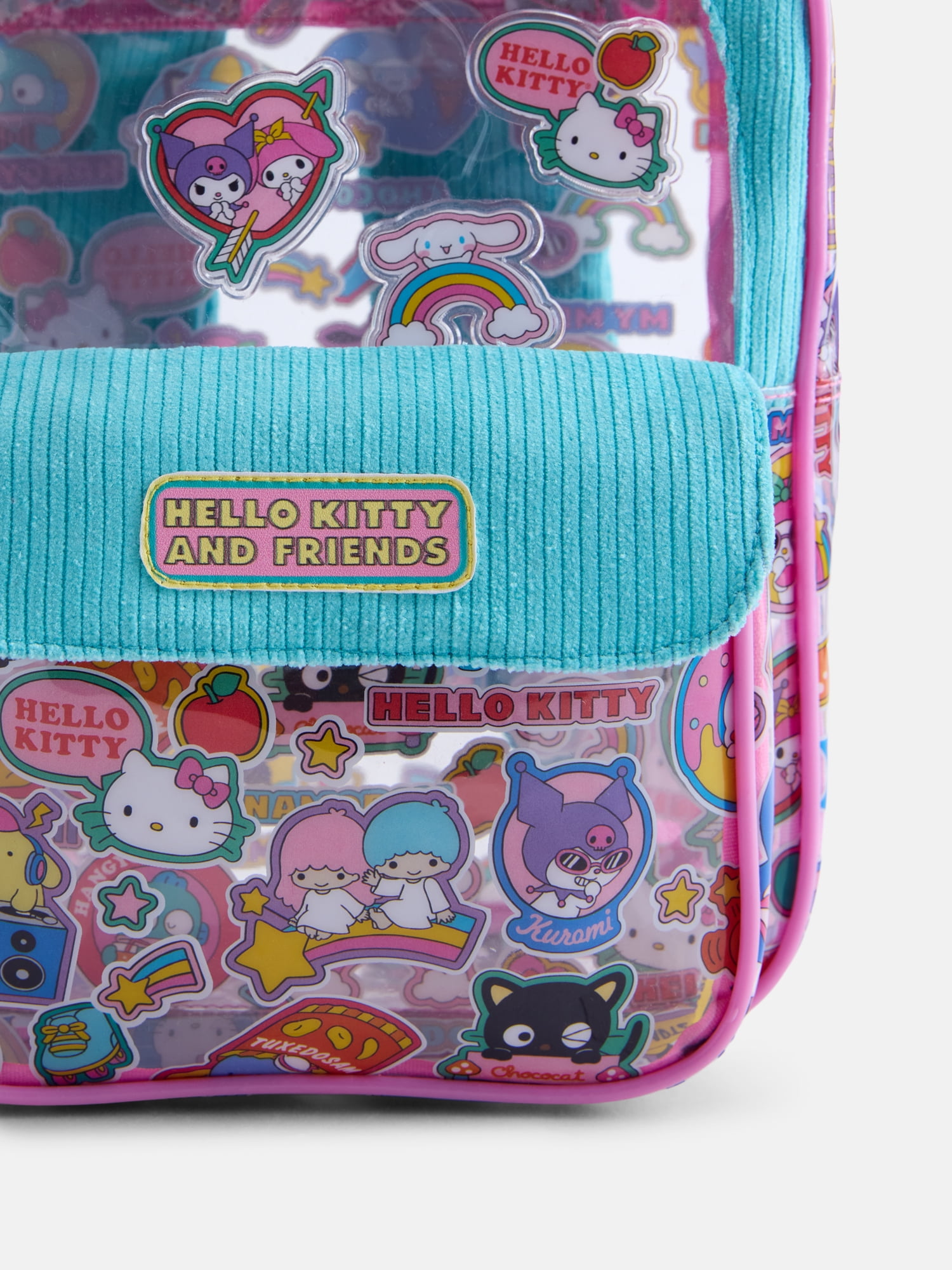 Hello Kitty and Friends Girls 10" Mini Clear Backpack, Teal