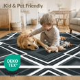 thumbnail image 4 of ODIKA 4'x6' Washable Area Rug Pet Friendly, Non-Shedding Geometric Symmetrical Angular Motif Contemporary Grey Abstract for Bedroom, Reading Nook, 4 of 7