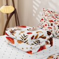 thumbnail image 6 of Homewish Dreamy Boho Mushrooms Zipper Twin Comforter Sets with Fitted Sheet and 2 Pillowcases,Butterfly Floral Zipper Bedding Set,White Red,Reversible,4pcs, 6 of 8