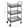 thumbnail image 6 of Kate and Laurel Ketia Metal Tray Bar Cart, Black 23x13x35, 6 of 7