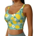 thumbnail image 2 of Kdxio Lemons Chamomile Flowers And Leaves Print Workout Crop Tank Top for Women Racerback Yoga Tank Tops Athletic Sports Shirts Exercise Undershirts, 2 of 9
