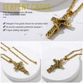 thumbnail image 6 of KeyStyle Cross Necklace for Men Stainless Steel Snake Cross Pendant Chain Necklace Catholic Christian Religious Men Jewelry Christmas Father Day Gift, 6 of 7