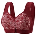 thumbnail image 2 of Qwertyu 2026 Front Closure Bras，Comfortable Bra for Seniors, Uniquely Designed Daisy Bra for Women Wine 34, 2 of 4